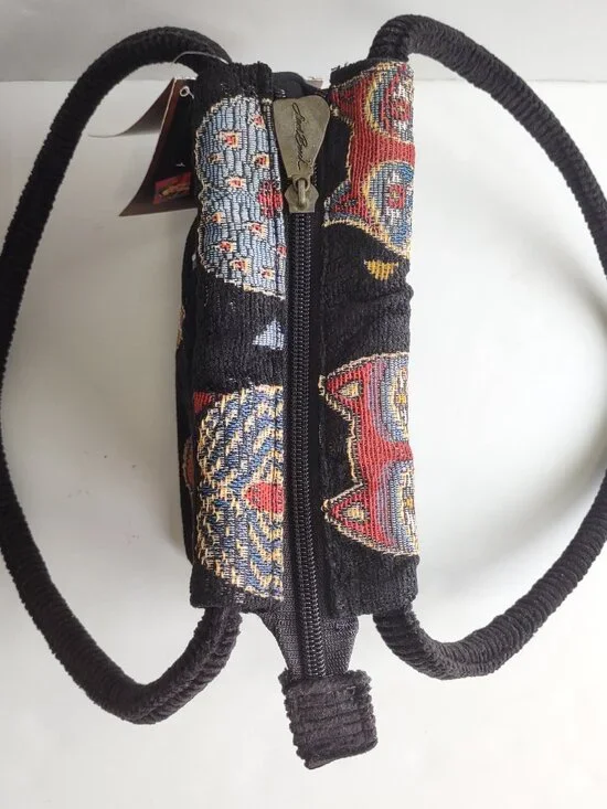NEW Laurel Burch Fantastic Feline Tapestry Shoulder Bag Boho Whimsy Artsy Cats - Picture 7 of 9